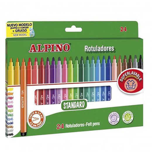 24 canetas marcador alpinas std.