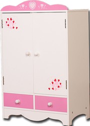 Wooden wardrobe with drawers