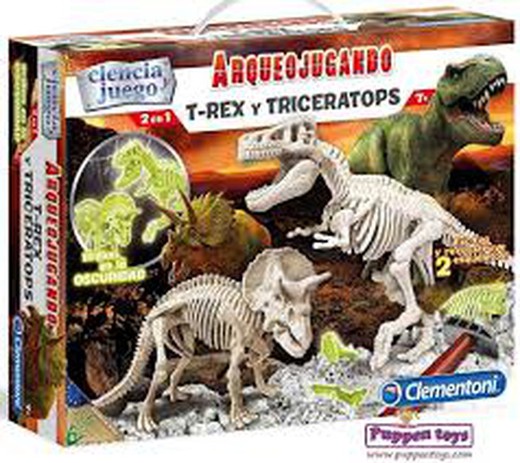 Arching spelar t rex / tricerate