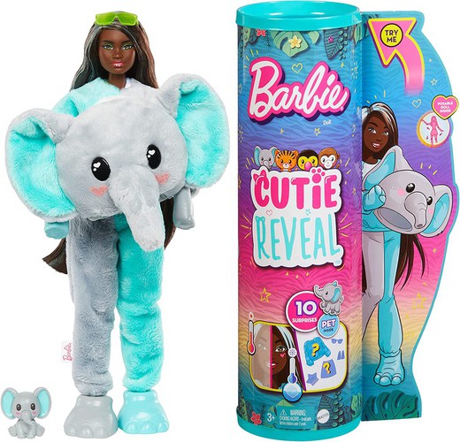 BARBIE CUTIE REVEAL SERIE AMIGOS JUNGLA ELEFANTE