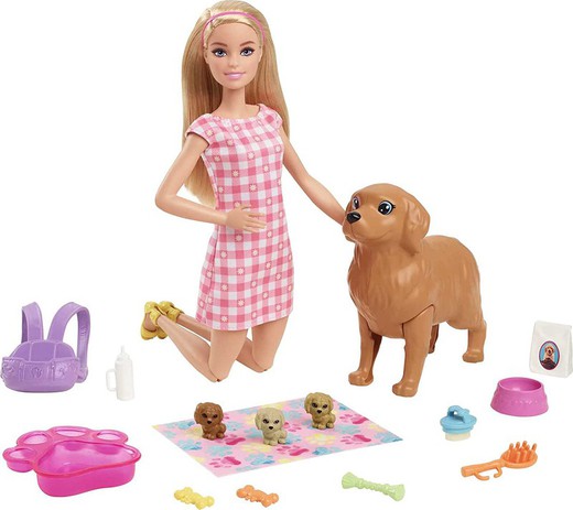 Barbie Perritos Recién Nacidos Rubia