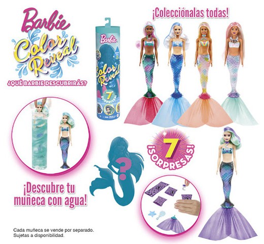 Barbie zeemeermin kleur onthullen