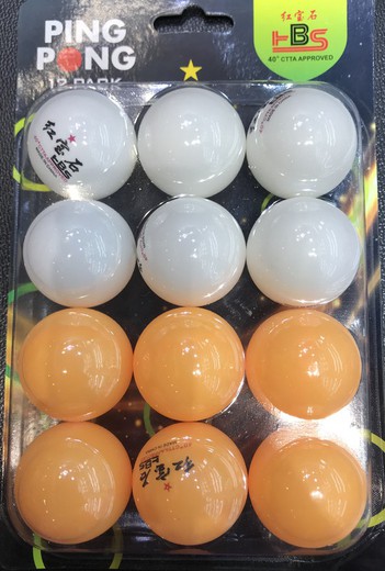 Blister 12 bolas de pingue-pongue