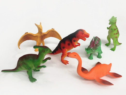 Bag 6 Rubber Dinoaurs