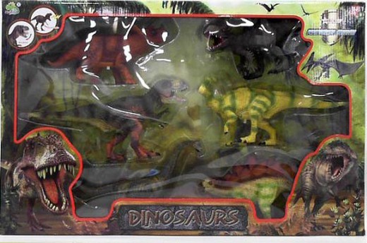 Caja 6 Dinosaurios 23cm