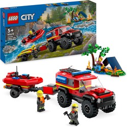 Camión De Bomberos 4X4 Con Barco De Rescate Lego