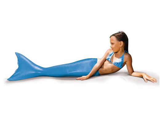 Cauda de sereia com nadadeiras azuis TL