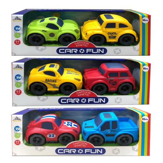 Conjunto 2 Vehiculos Cartoon Friccion