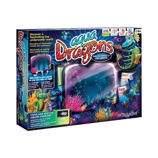 Conjunto Pecera Aqua Dragons Luz Led