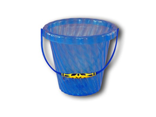 Round bucket transp.rayas 15cm