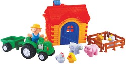 Farm with tractor and animals