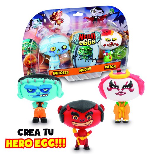 Hero eggs blist.3 figuras