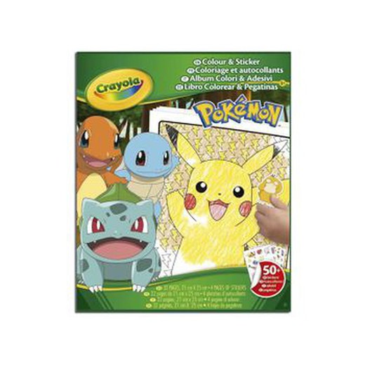 Libro Colorear+Stickers Pokemon