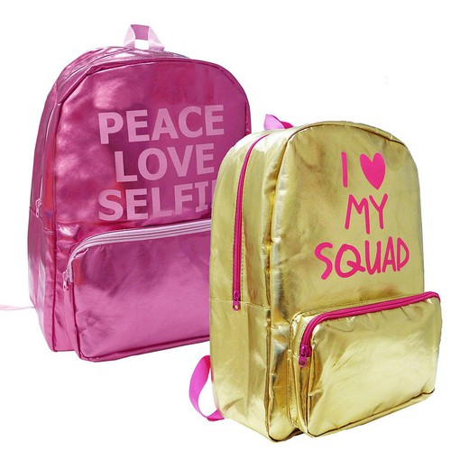 Metallic pink / golden backpack