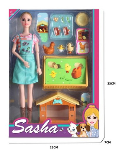 Muñeca Sasha Con Gallinero