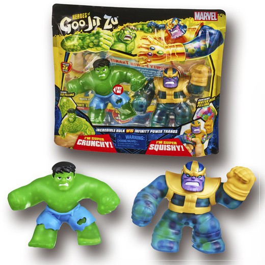 Pack 2 Héroes Mvel Goo Jit Zu - Hulk Vs Thanos