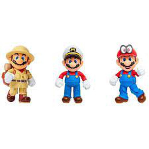 Pack 3 Figuras Super Mario 10 Cm Odisea