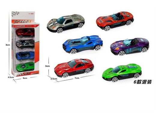 Pack 4 Coches Metal