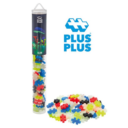 PACK TUBO PLUS-PLUS BRILLA EN LA OSCURIDAD MIX 100