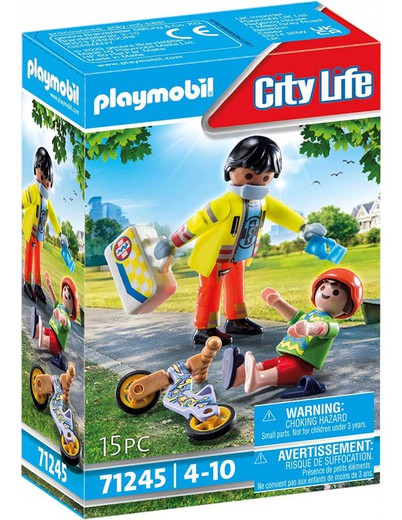 Paramédico Con Paciente Playmobil