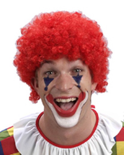 Röd clown peruk