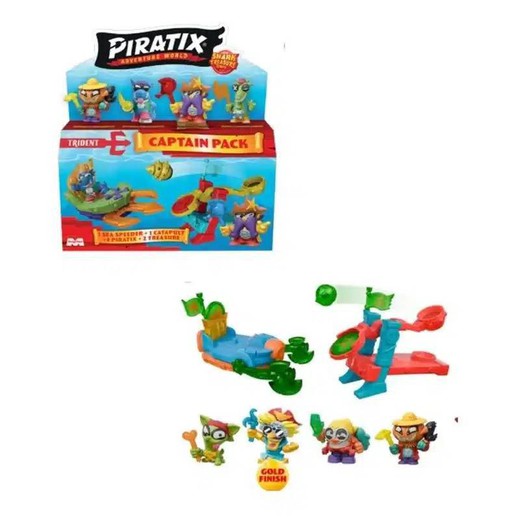 PIRATIX- SHARK TREASURE CAPTAIN PACK ASST