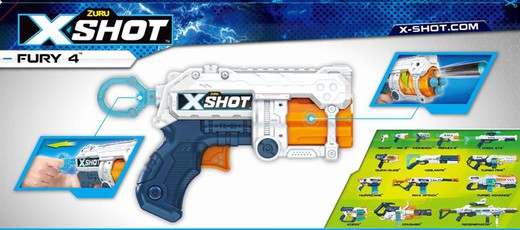 Pistola Fury 4 X-Shot C/16 Dardos