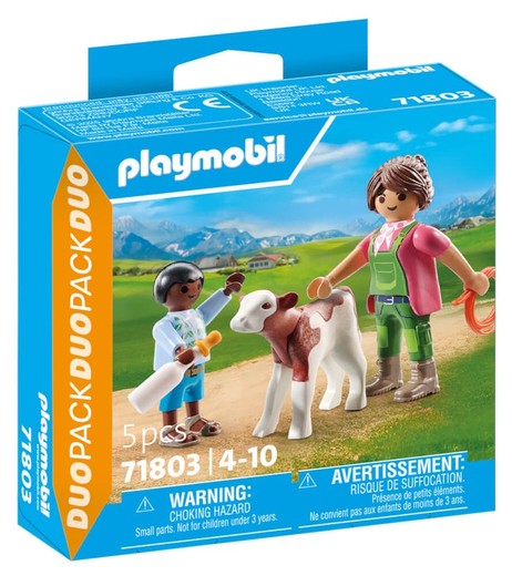 Playmobil Granjera Con Ternero