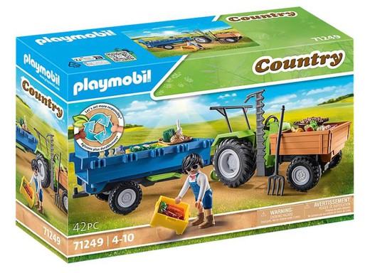 Tractor Con Remolque Playmobil