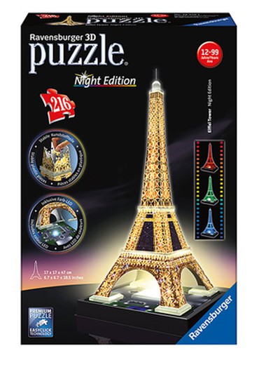 Eiffel-Lichtpuzzlespiel des Ausflugs 3d