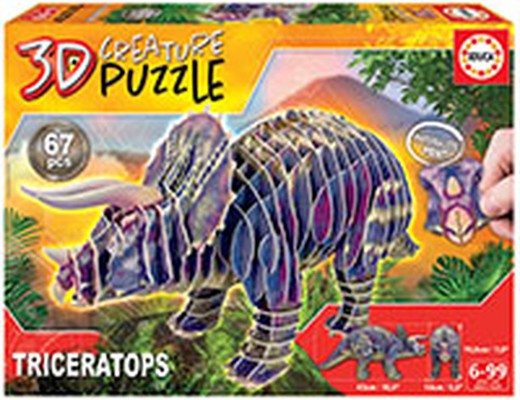 Puzzle 3D Triceratops Creature