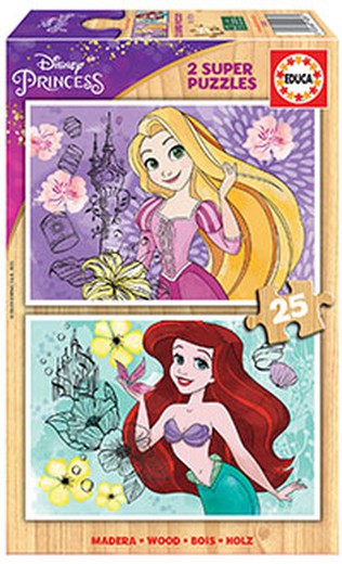 Puzzle 2X25 Disney Princess (Rapunzel + Ariel)