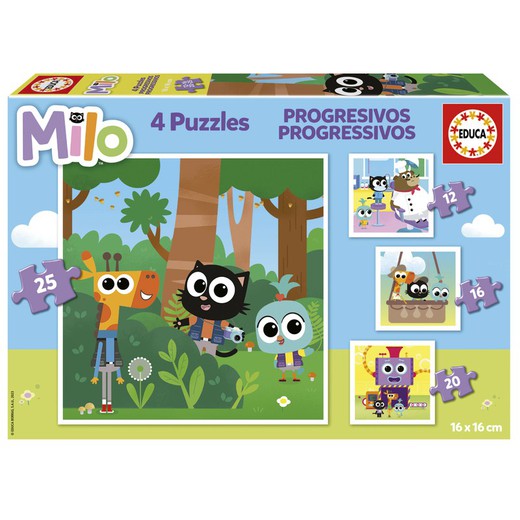 Puzzles Progresivos Milo 12-16-20-25