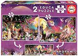 Puzzle 2X100 piezas Tríptico De Hadas - Educa Borras