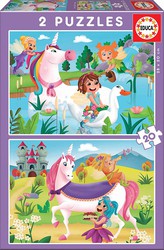 Puzzle de Unicornios Y Hadas 2X20 piezas