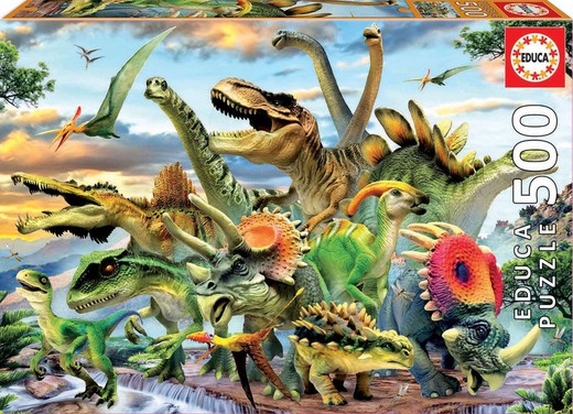 Educa - Dinosaurios Puzzle, 500 Piezas, Multicolor (17961)