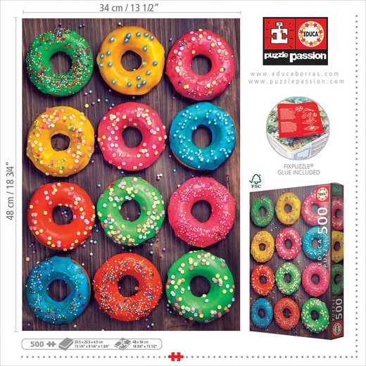 Pz 500 Donuts De Colores