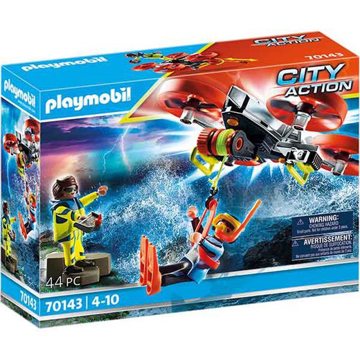 City Action Rescate Marítimo Buzo Dron Playmobil