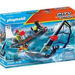 City Action Bote Rescue Con Windsurf Playmobil