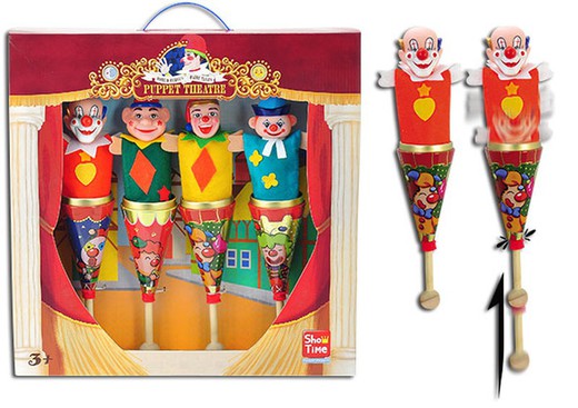 Set 4 marionetas metal payaso