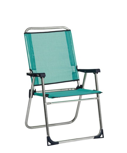 Turquoise hoge aluin vaste fauteuil