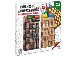 Tablero Parchis Ajedrez con accesorios