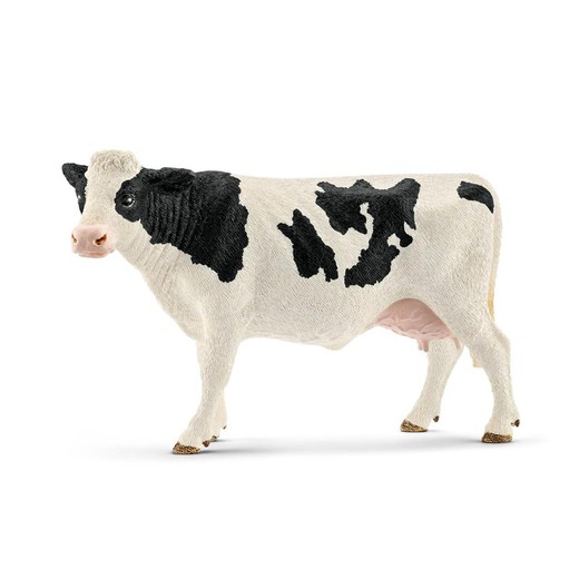 Vache frisonne avec des taches noires