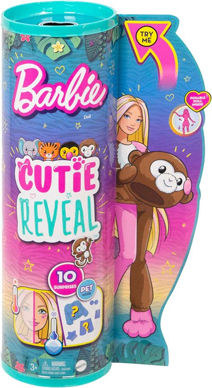 Barbie Cutie Reveal Serie Amigos De La Jungla Mono — DonDino juguetes