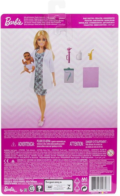 Barbie Pediatra – Muñeca con Bebé y Accesorios