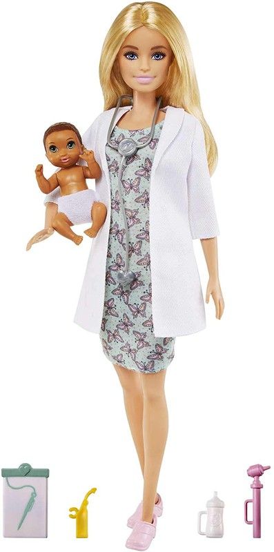 Barbie Pediatra – Muñeca con Bebé y Accesorios