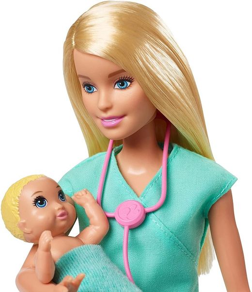 Barbie quiero ser pediatra con dos bebes