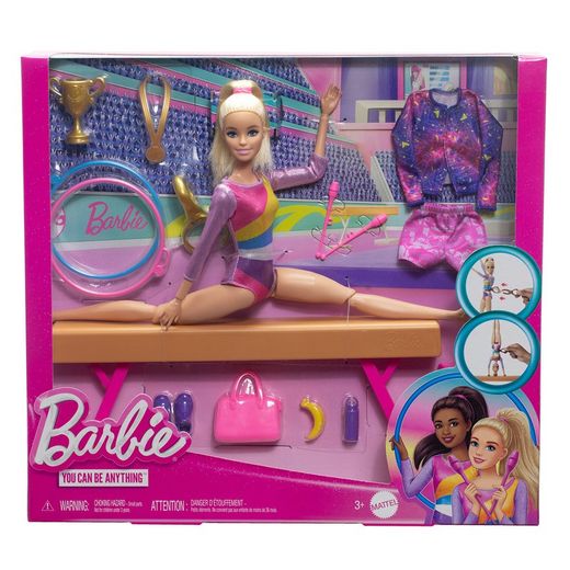 BARBIE TU PUEDES SER GIMNASTA C/SET JUEGO RUBIA
