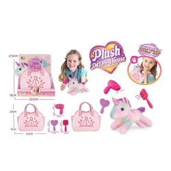 BOLSO UNICORNIO PELUCHE C/ACC PELUQUERIA