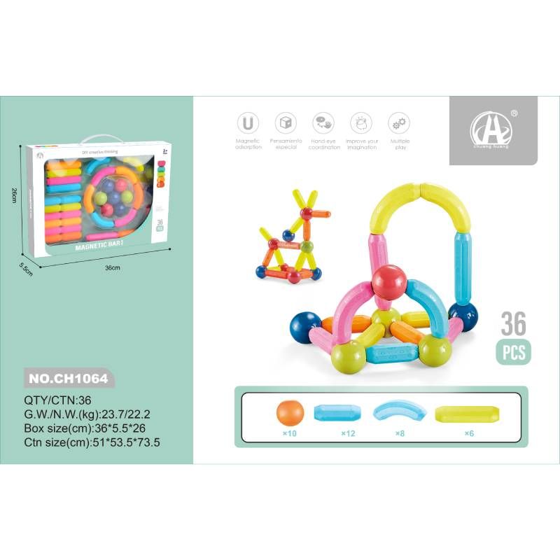 CAJA 36 BLOCKS MAGNETICOS C/10 BOLAS